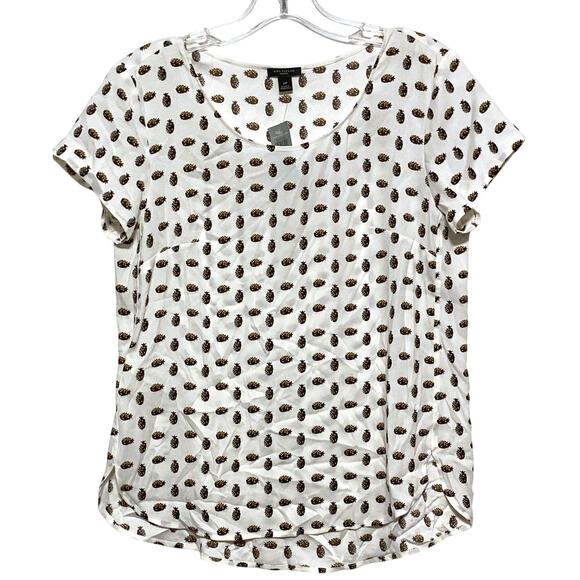 Ann Taylor Pineapple Shirt Polyester Top Blouse Womens Small Petite SP NWT - Picture 1 of 8